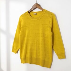 J. Crew 100% Linen Yellow Sweater